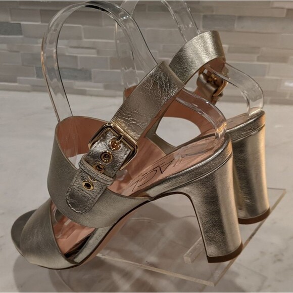 Women's AGL Attilio Giusti Leombruni Diletta Platinum Strappy Sandal 38/8   $495 - Picture 6 of 12